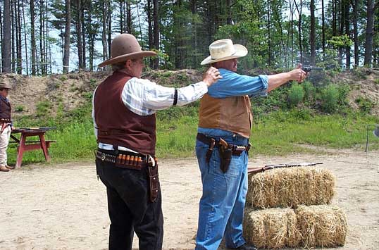 Toledo Kid shooting pistol at Pelham, June 2003.