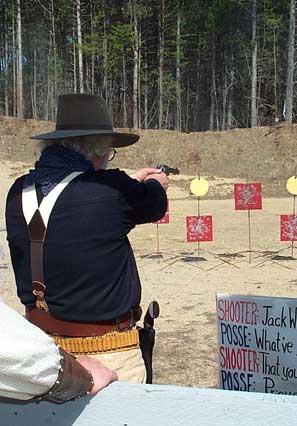 Kris P Kritter with pistol at Pemi Gulch in May 2003.