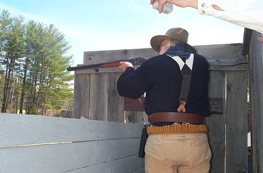 Kris P Kritter in action with rifle at Pemi Gulch.