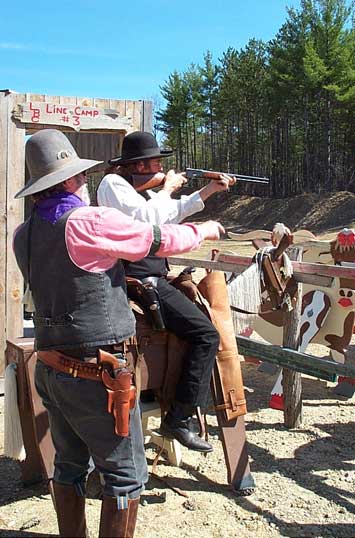 Preacher Rick shooting rustlers.