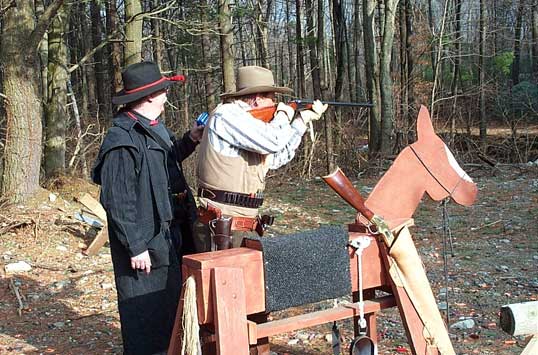 Buck Stone with shotgun at Scituate Spring Shoot.