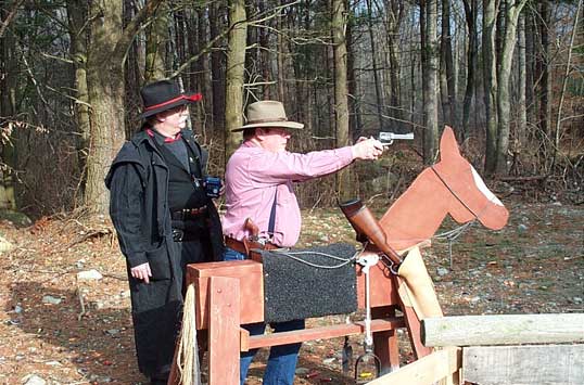 CC Slaughter with pistol at Scituate Spring Shoot.