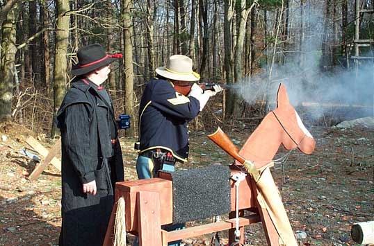 Dakota Joe with shotgun at Scituate Spring Shoot.