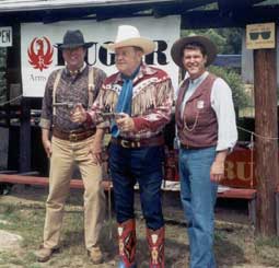 "Zane Cooper" (left) with Joe Bowman - The Straight Shooter, and "Rex Trailer".