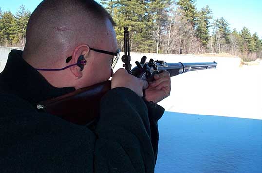 Bos'n Bart shooting his H&R Officers Trapdoor Carbine.
