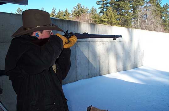 Brother John shooting his Trapdoor.