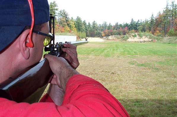 Jon Chapman shooting offhand at the