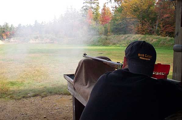 Ron Orcutt after touching off a round off the bench with his .45-90.