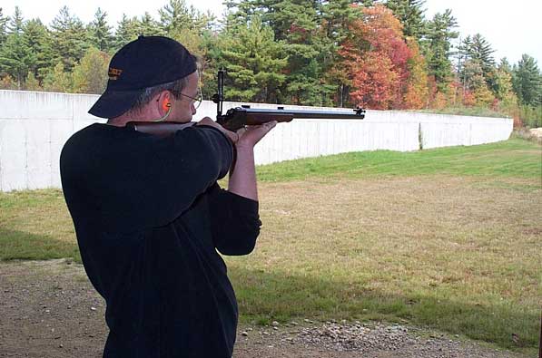 Ron Orcutt shooting standing at 200 yards.